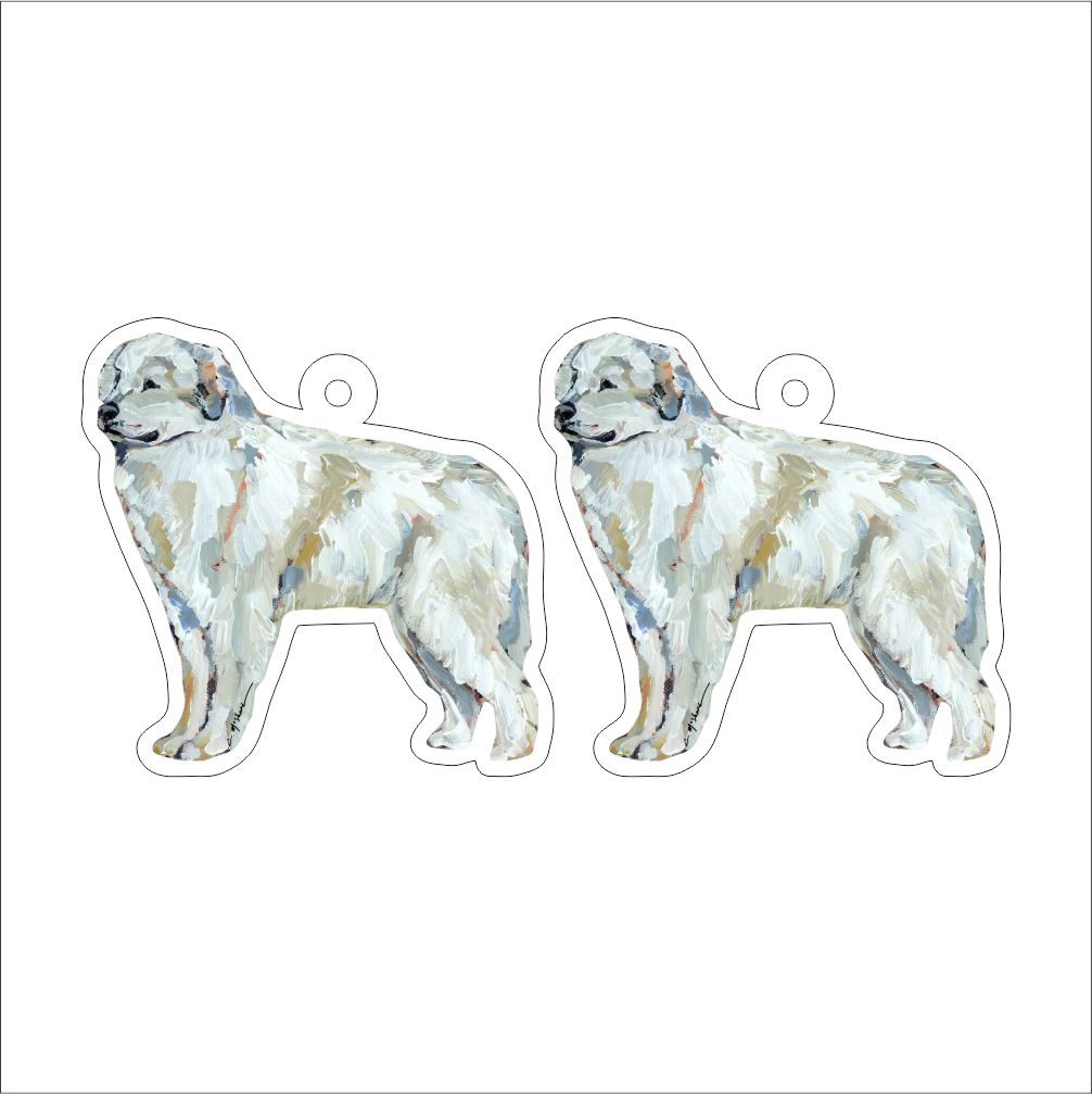 CMS-1280-C10 Great Pyrenees Earring Pair | 0.125Acrylic Earring | Case of 10