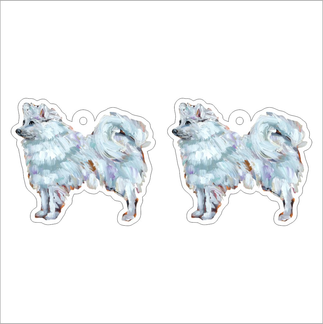 CMS-1306-C10 Samoyed Earring Pair | 0.125Acrylic Earring | Case of 10