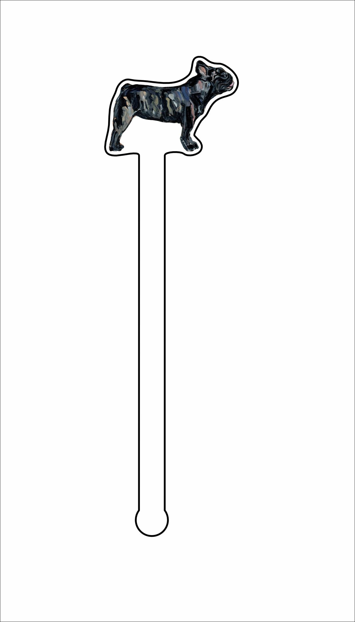 CMS-1381-C4 Frenchie Brindle Stirrer | 0.125Acrylic Stirrer | Case of 4