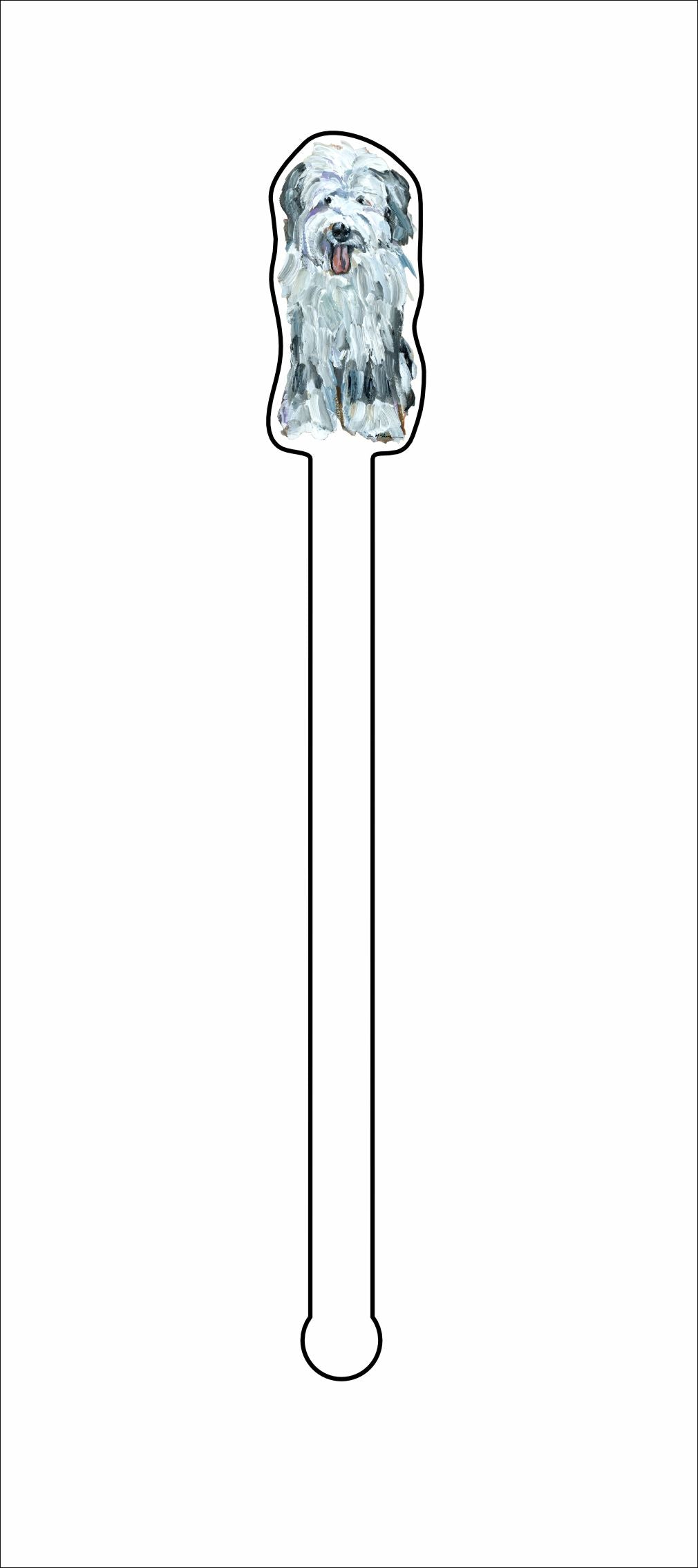 CMS-1412-C4 Old English Sheepdog Gray & White Stirrer | 0.125Acrylic Stirrer | Case of 4
