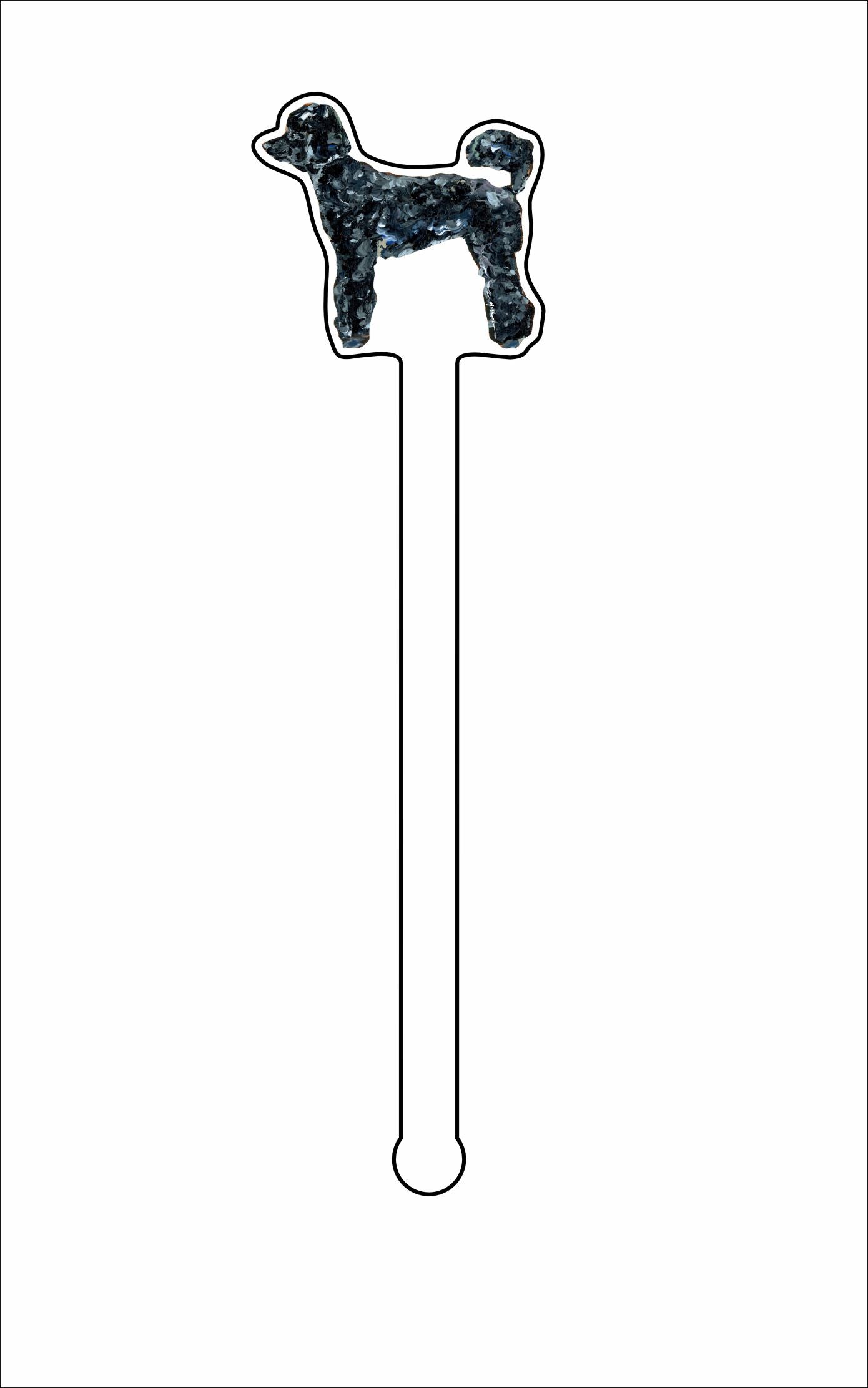 CMS-1418-C4 Poodle Black Stirrer | 0.125Acrylic Stirrer | Case of 4
