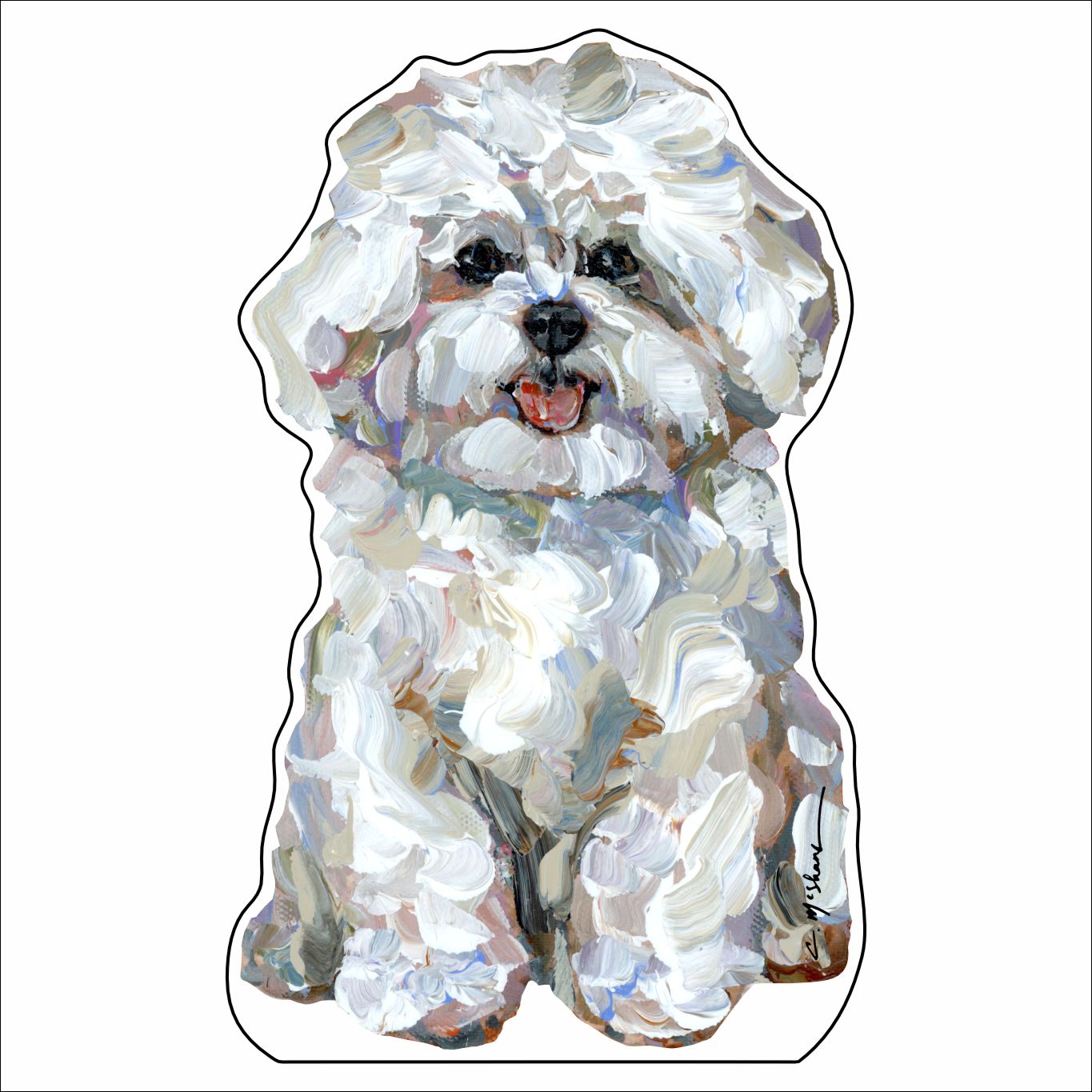 CMS-1456 Bichon Frise��Mini | 0.50Acrylic Mini | Case of 25