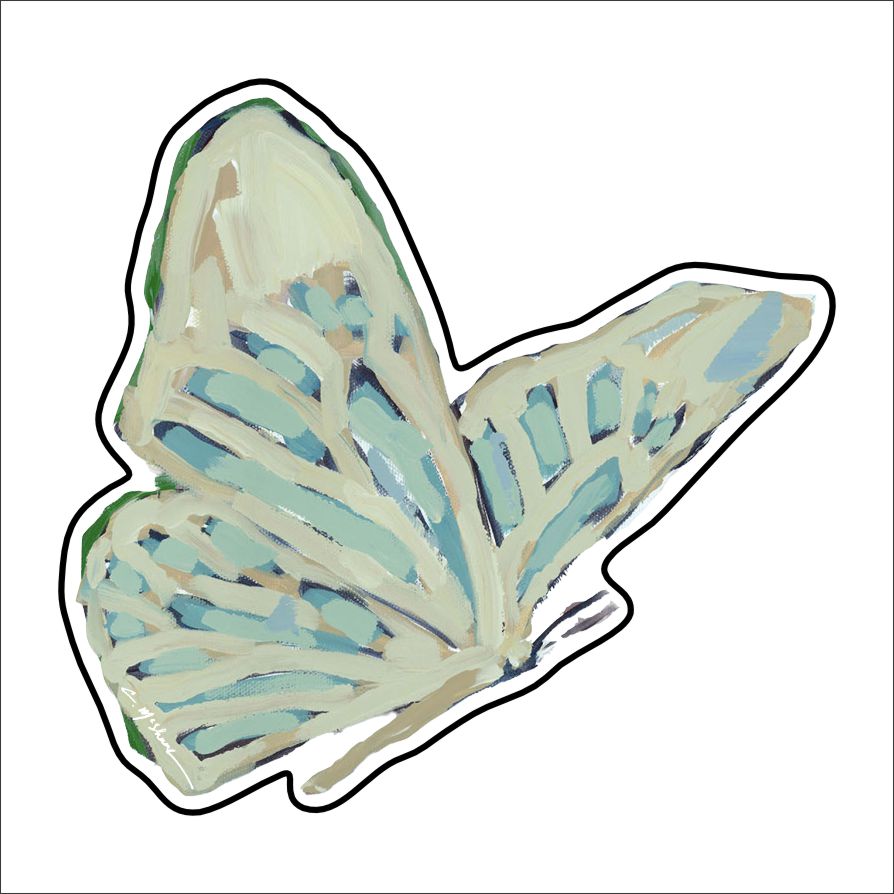 CMS-1491 Butterfly Sage Green Sticker | Removable | Case of 10