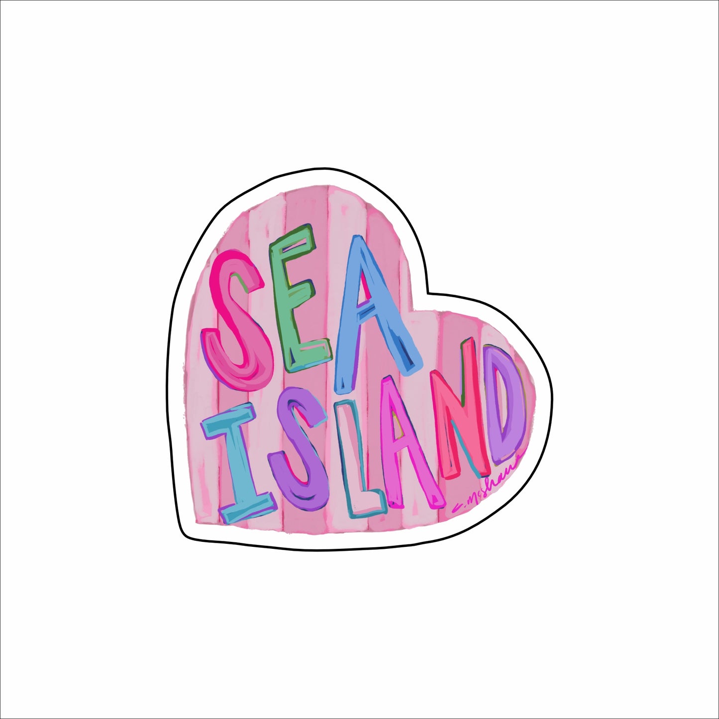 CMS-1584 Sea Island LOVE Sticker | Set of 10