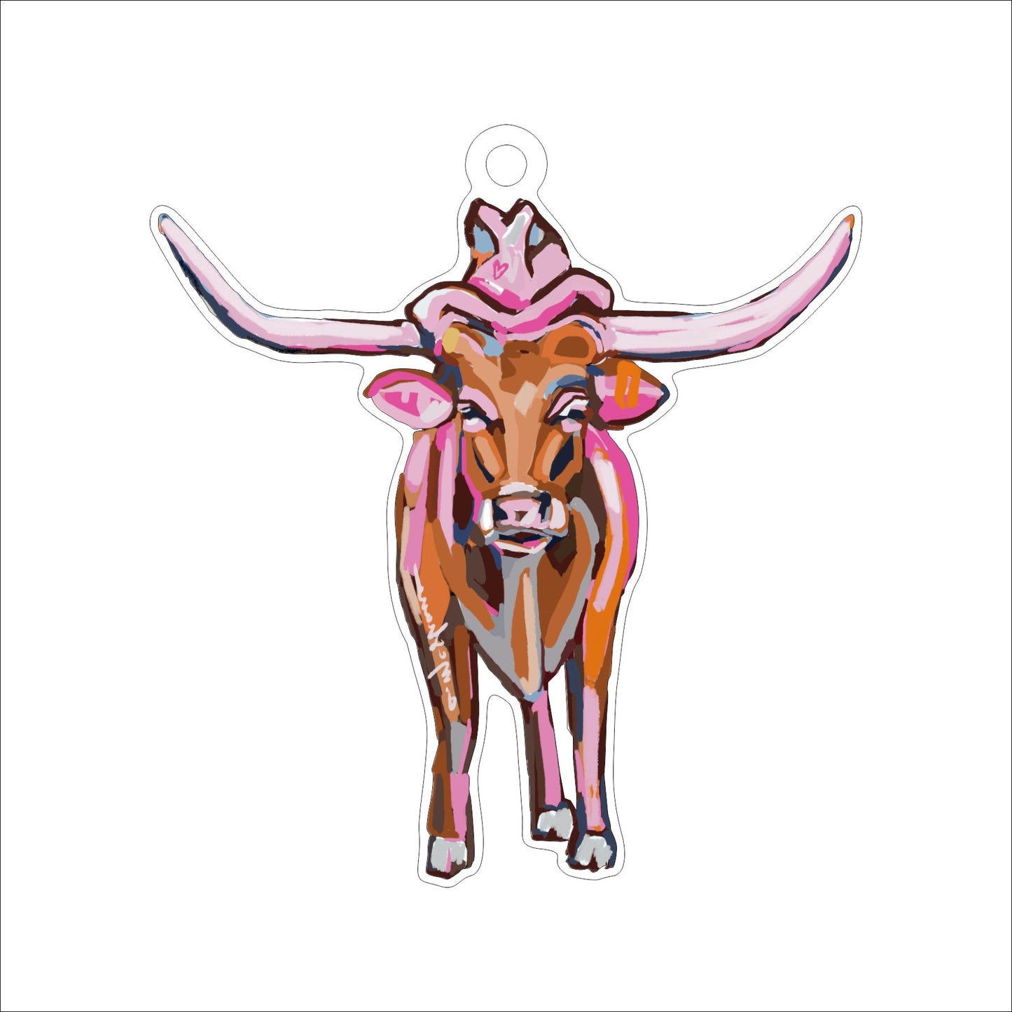CMS-1607 Longhorn LOVE Ornament | 0.25Acrylic Ornament | Case of 25