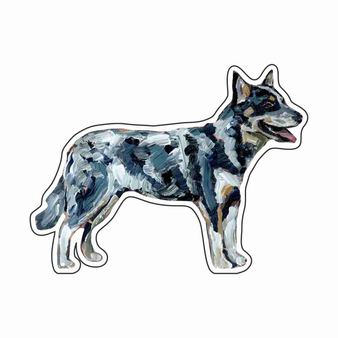 CMS-1629-C10 Blue Heeler Magnet | 0.125Acrylic Magnet | Set of 10