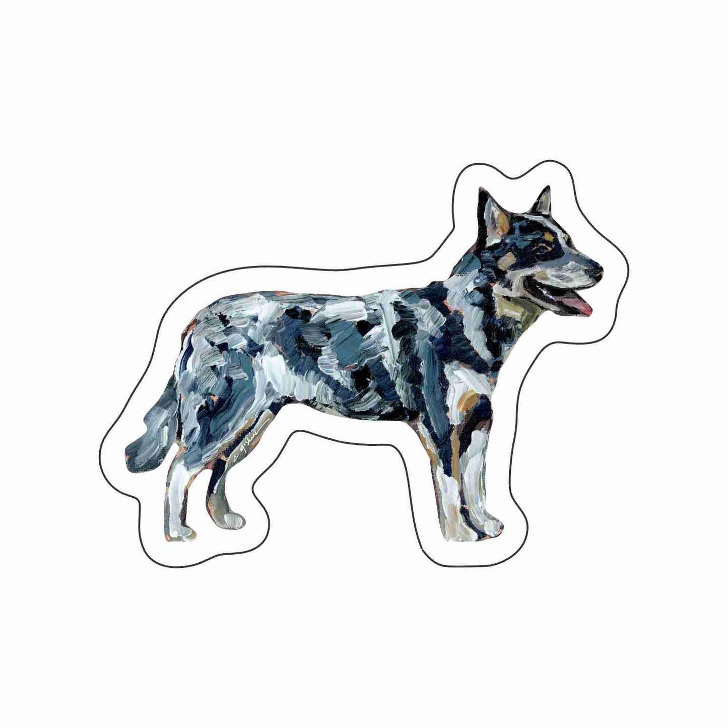 CMS-1646-C10 Blue Heeler Sticker | Removable Sticker | Set of 10