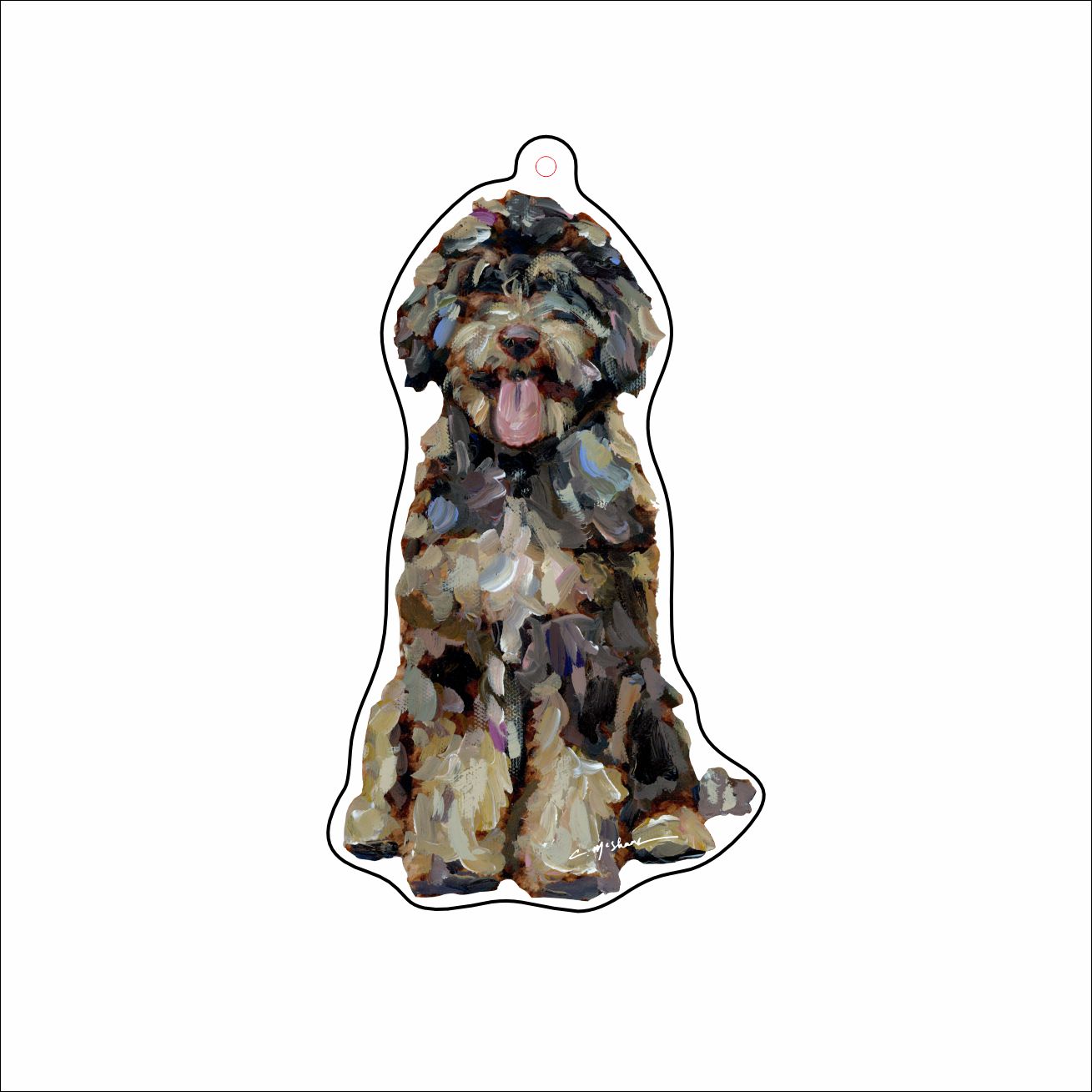 CMS-1680-C10 Bernedoodle Chocolate Bag Charm | 0.125Acrylic Bag Charm | Set of 10