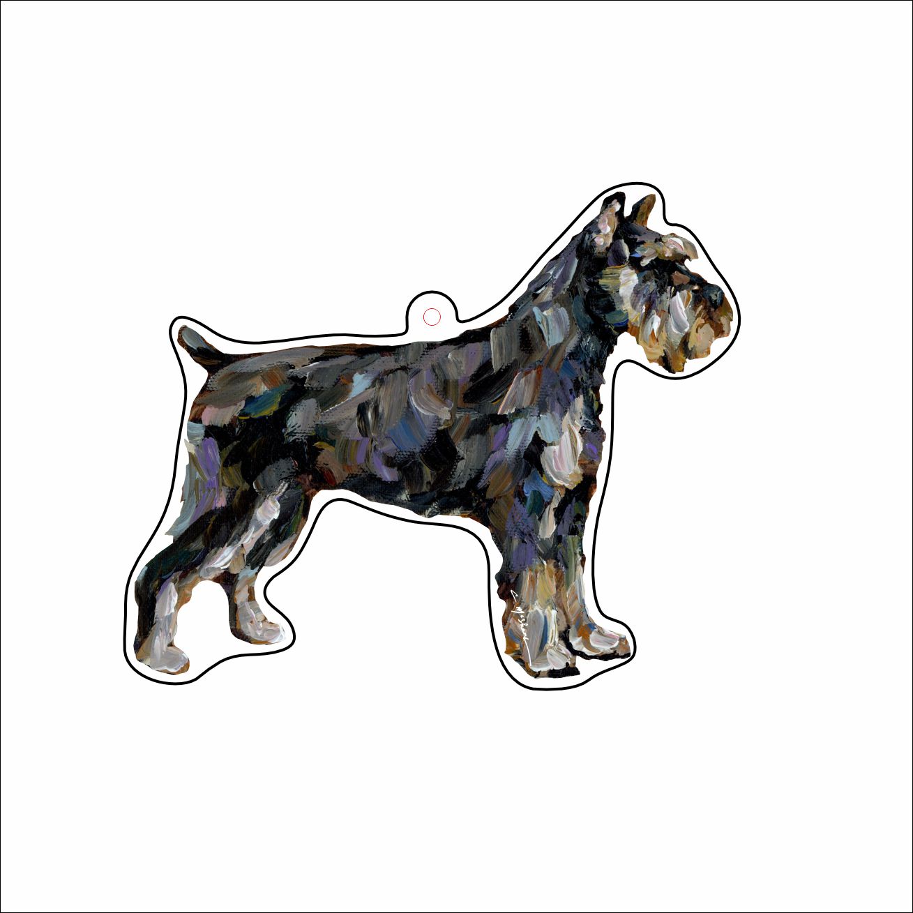 CMS-1684-C10 Schnauzer Abstract Bag Charm | 0.125Acrylic Bag Charm | Set of 10