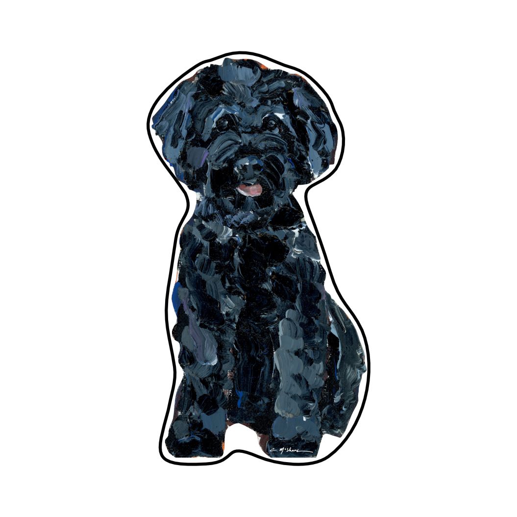 CMS-1724 Maltipoo Black Button | 0.125Acrylic Button | Set of 10
