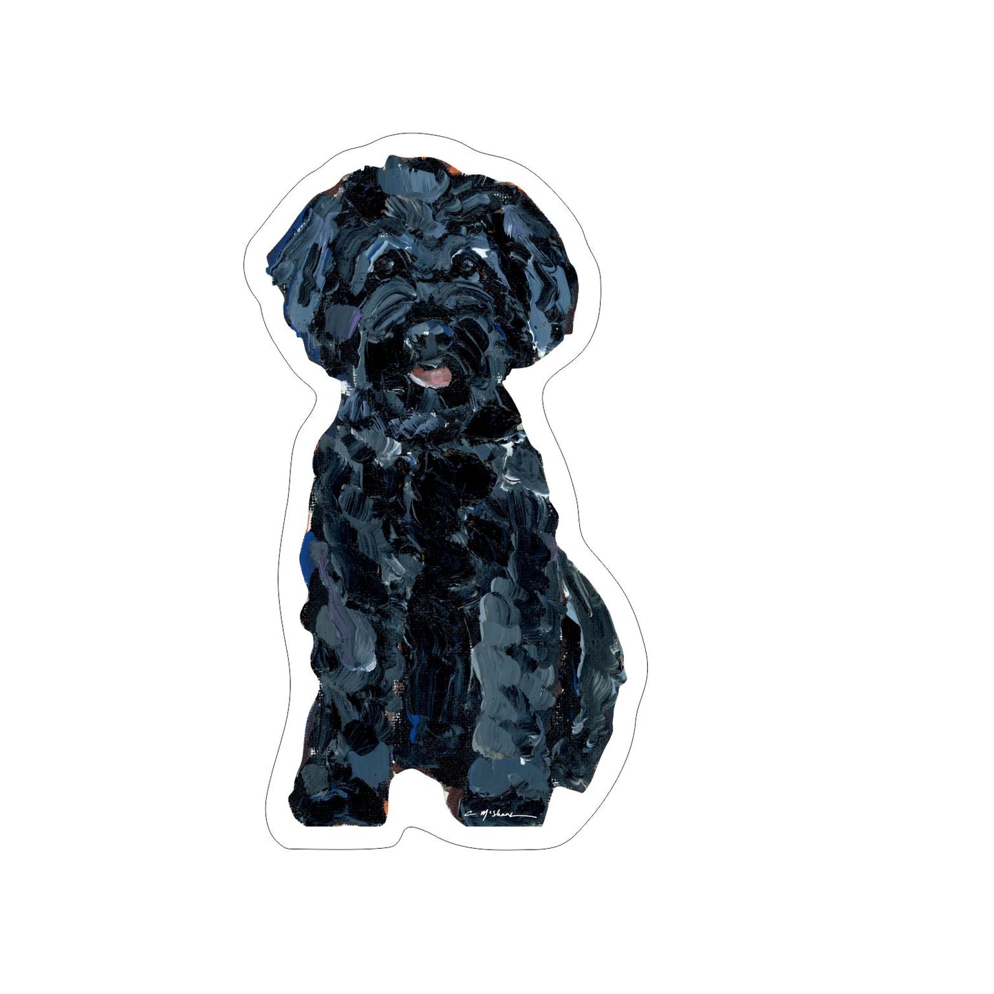 CMS-1725 Maltipoo Black Sticker | Removable Sticker | Set of 10