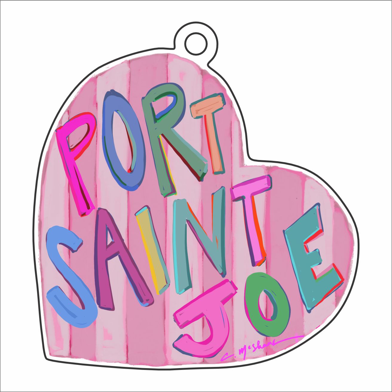 CMS-1736 Port Saint Joe Love Ornament | 0.25Acrylic Ornament
