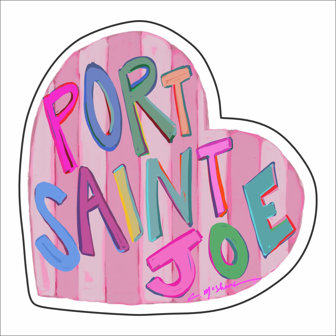 CMS-1738 Port Saint Joe Love Sticker | Removable Sticker | Set of 10