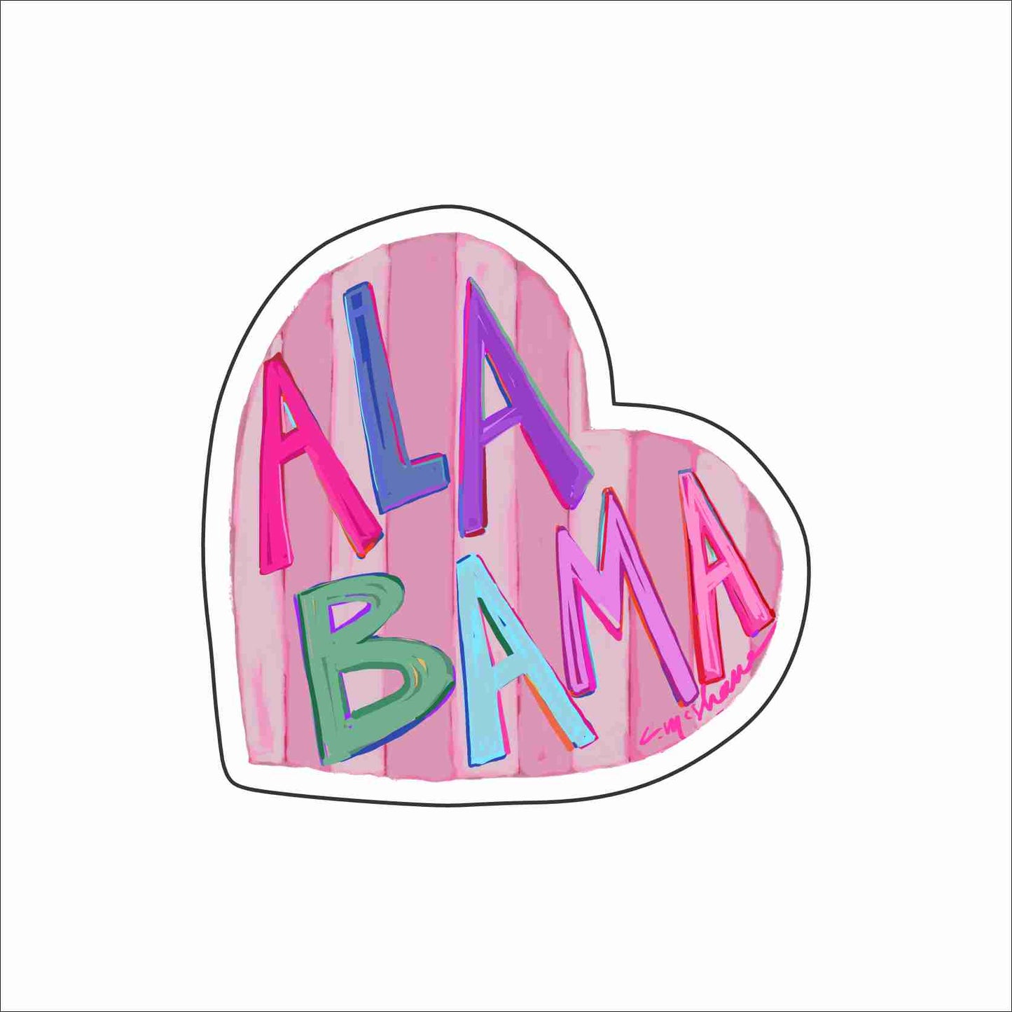 CMS-1743 Alabama Love Sticker | Removable Sticker | Set of 10