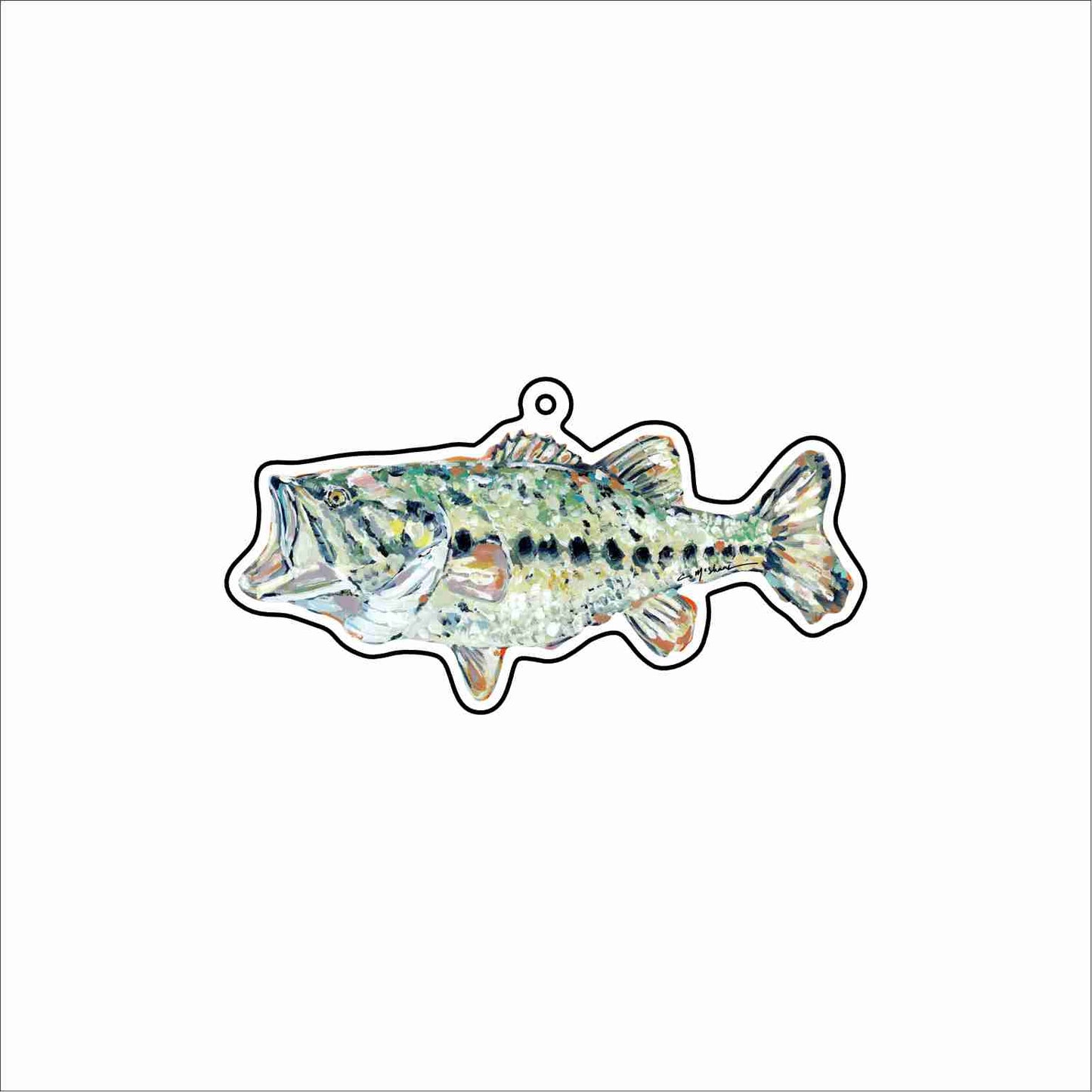 CMS-1784 Gone Fishing Bass Bag Charm | 0.125Acrylic Bag Charm | Set of 10