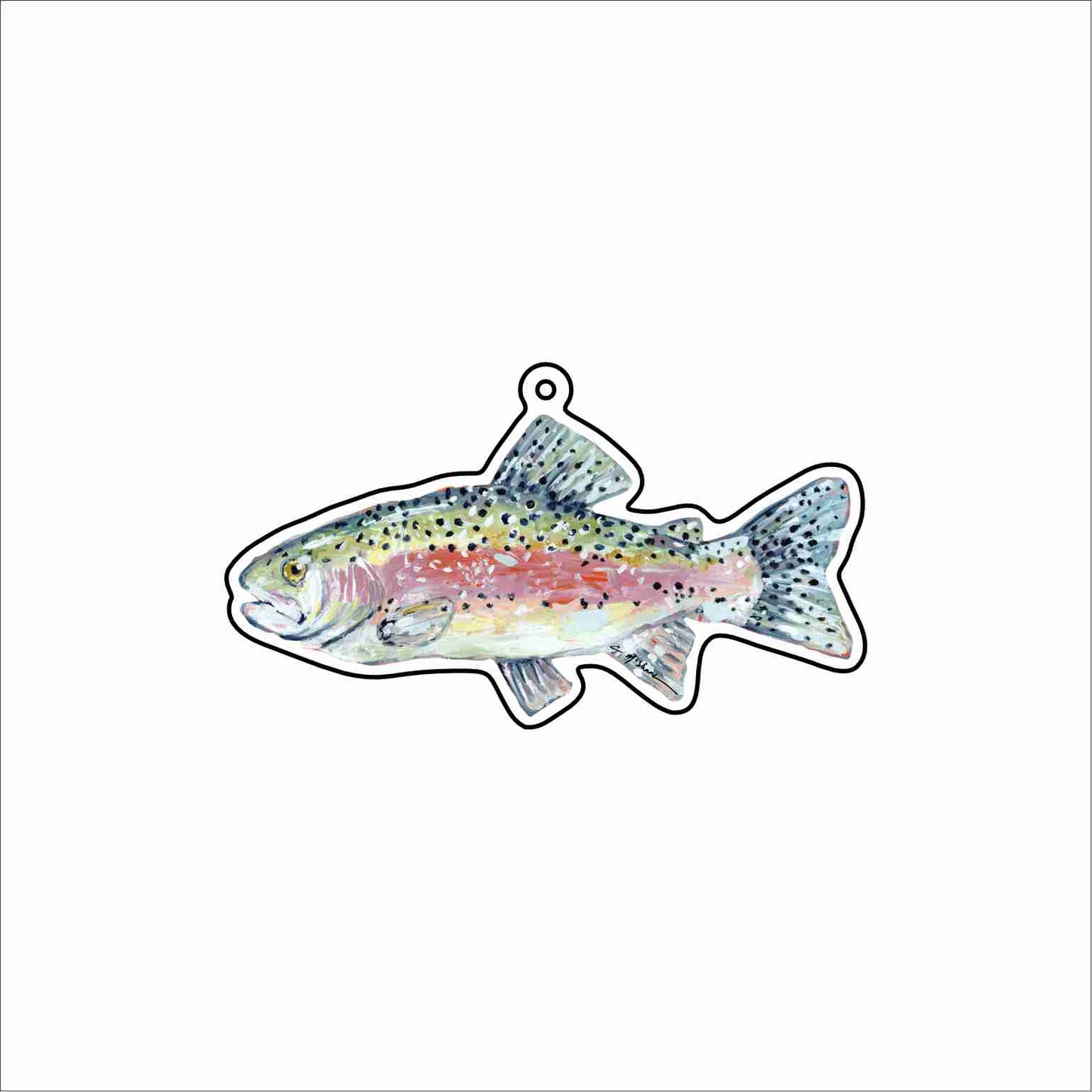 CMS-1785 Chasing Rainbow Trout Bag Charm | 0.125Acrylic Bag Charm | Set of 10