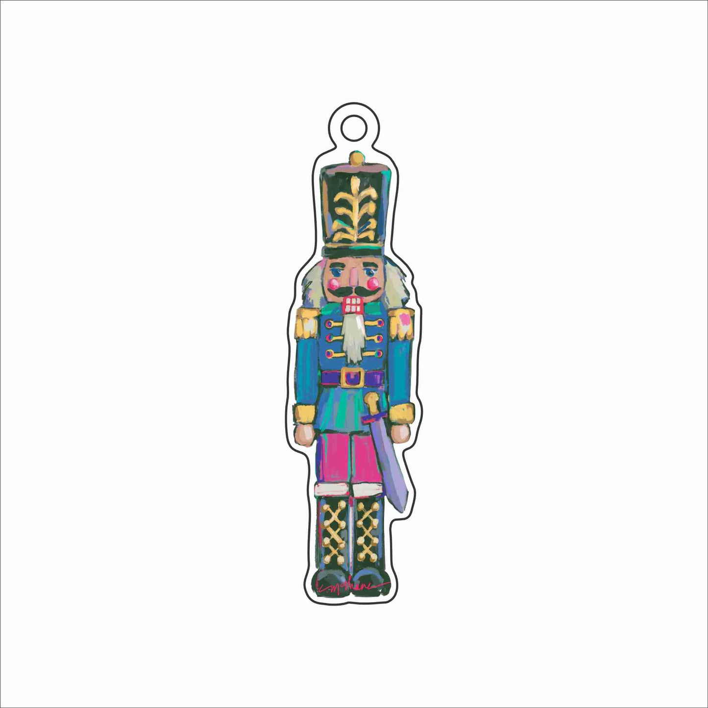 CMS-1857 Nutcracker Blues Ornament | 0.25Acrylic Ornament & Ribbon
