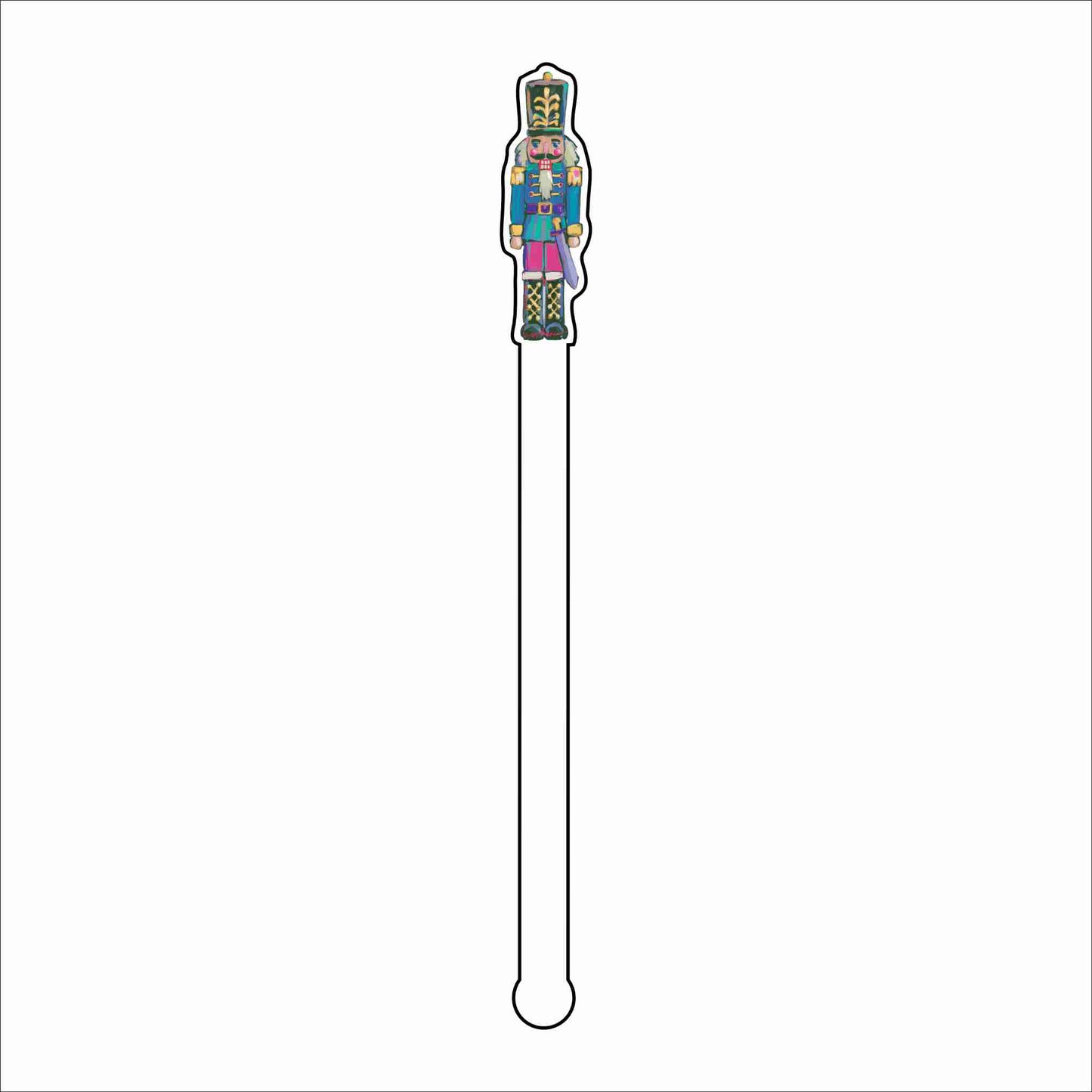 CMS-1858 Nutcracker Blues Drink Stirrer | 0.125Acrylic Stirrer | Set of 4