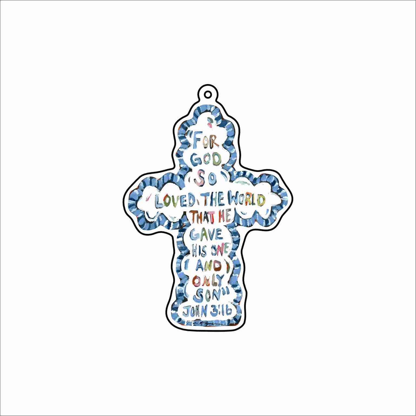 CMS-1790 He Saved Cross Bag Charm | 0.125Acrylic Bag Charm | Set of 10