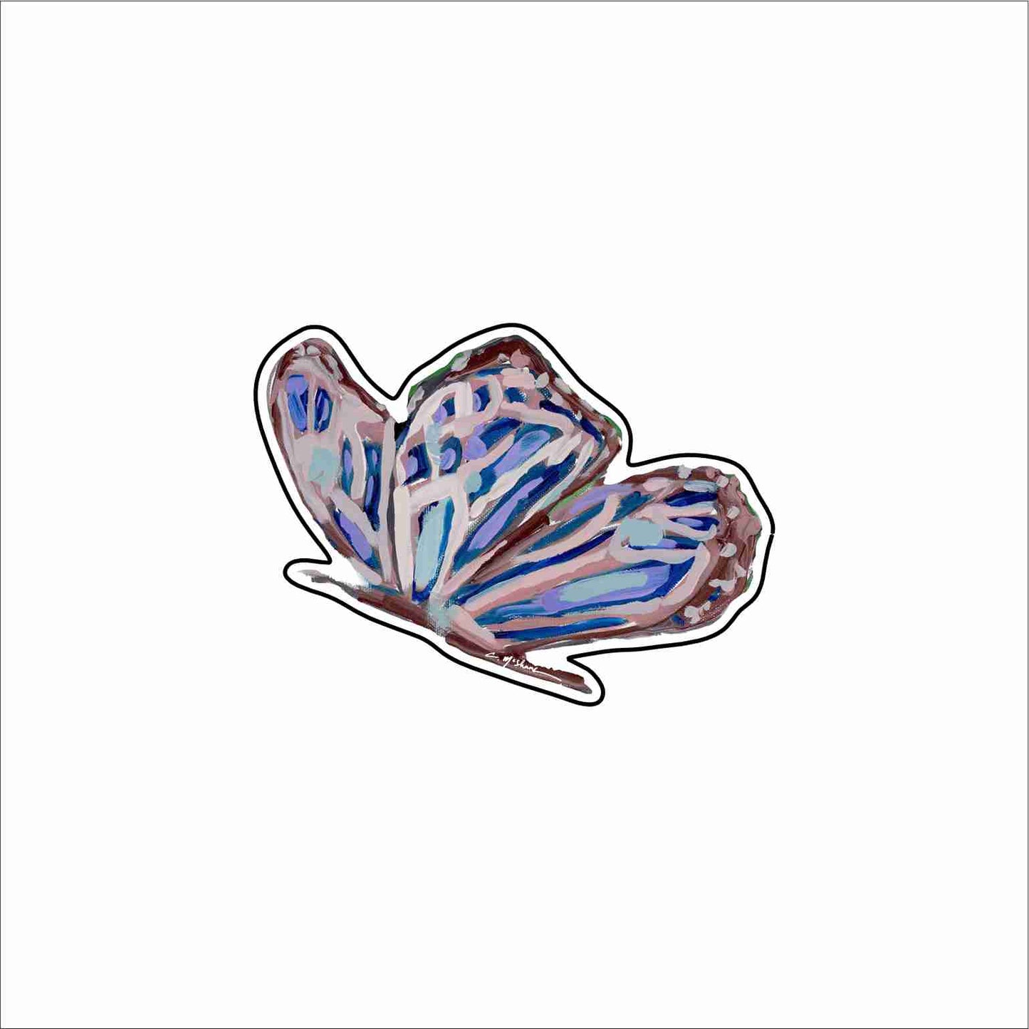 CMS-1817 Butterfly Purple Button | 0.125Acrylic Button | Set of 10