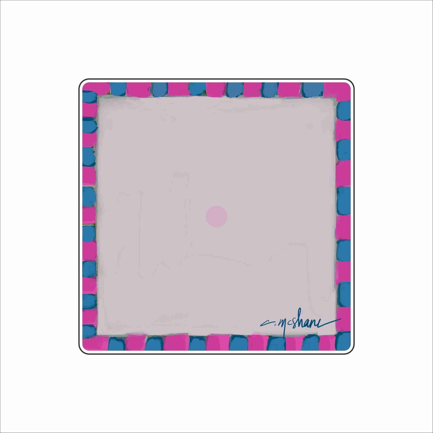 CMS-1872 Pink & Blue Stripe Magnet Block | 0.75Acrylic Charm Base with Steel Disc