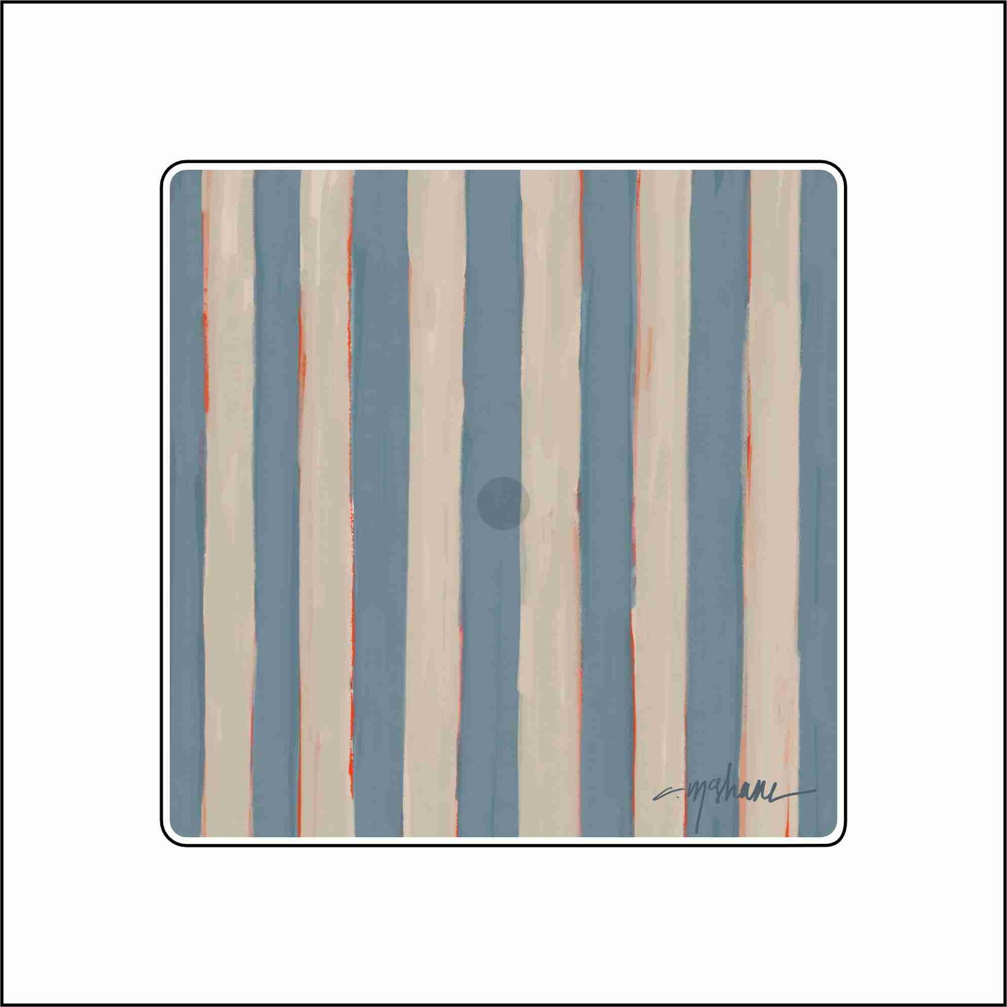 CMS-1880 Tand and Blue Stripe Magnet Block | 0.75Acrylic Magnet Block with Steel Disc | Case of 25