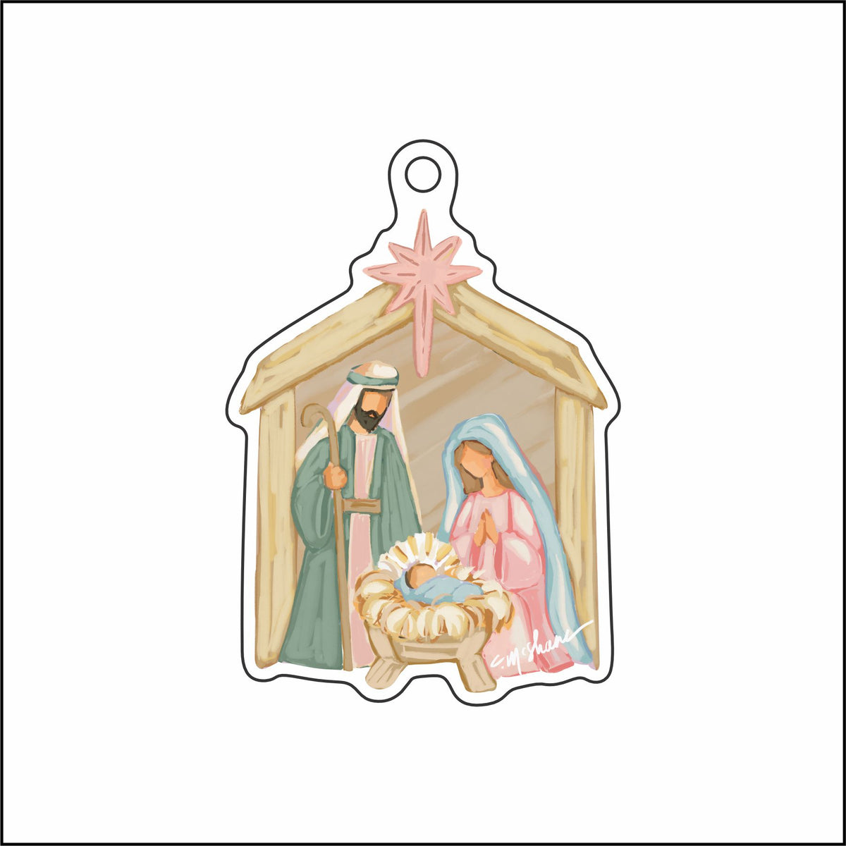 CMS-1904 Nativity 2026 Ornament | 0.25Acrylic Ornament & Ribbon | Case of 25