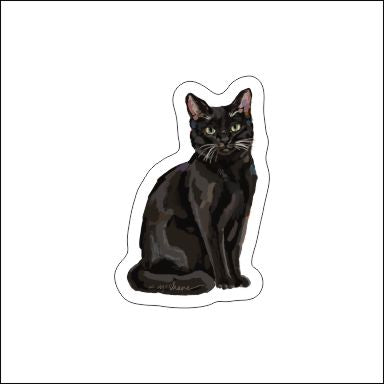 CMS-1967 Black Cat Sticker | Removable Sticker | Set of 10