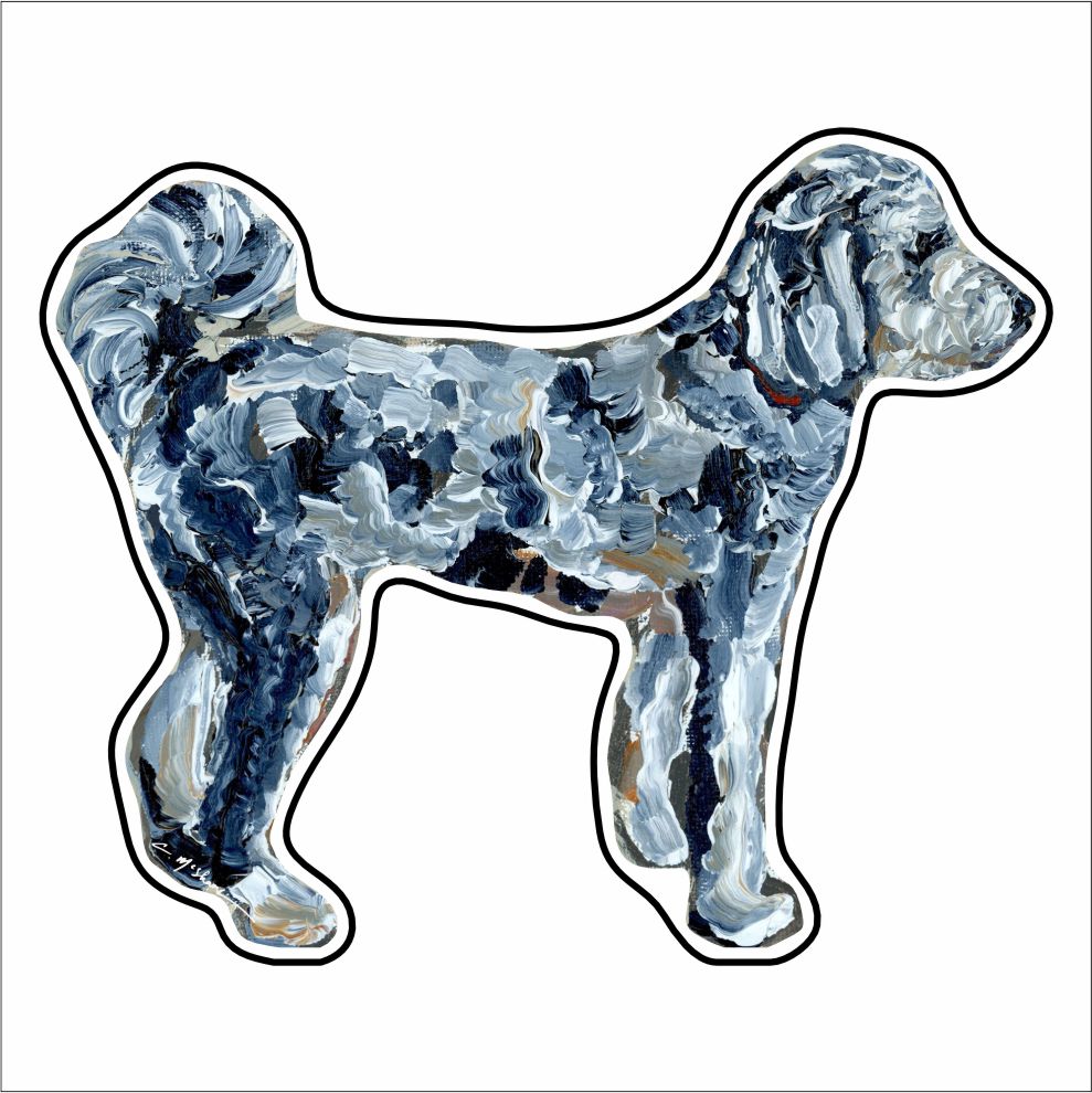 CMS-715-C10 Aussiedoodle Standing Sticker | Removable | Case of 10