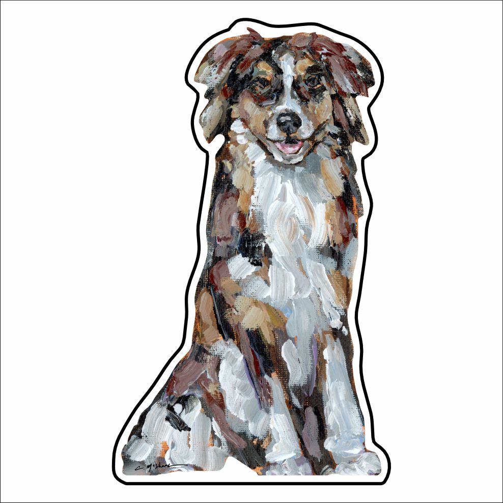 CMS-838-C10 Australian Shepherd Red Button | 0.125Acrylic Button | Case of 10