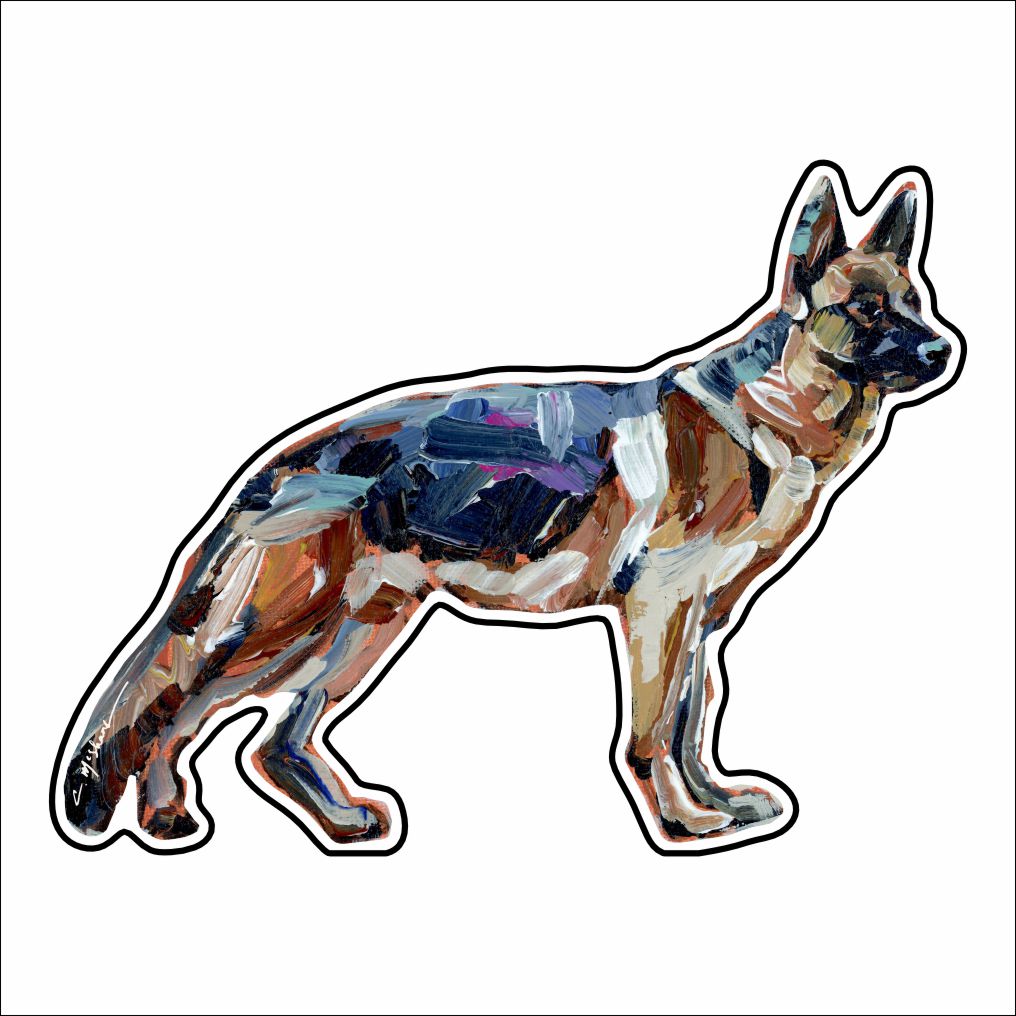 CMS-775-C10 German Shepherd Sticker | Removable | Case of 10