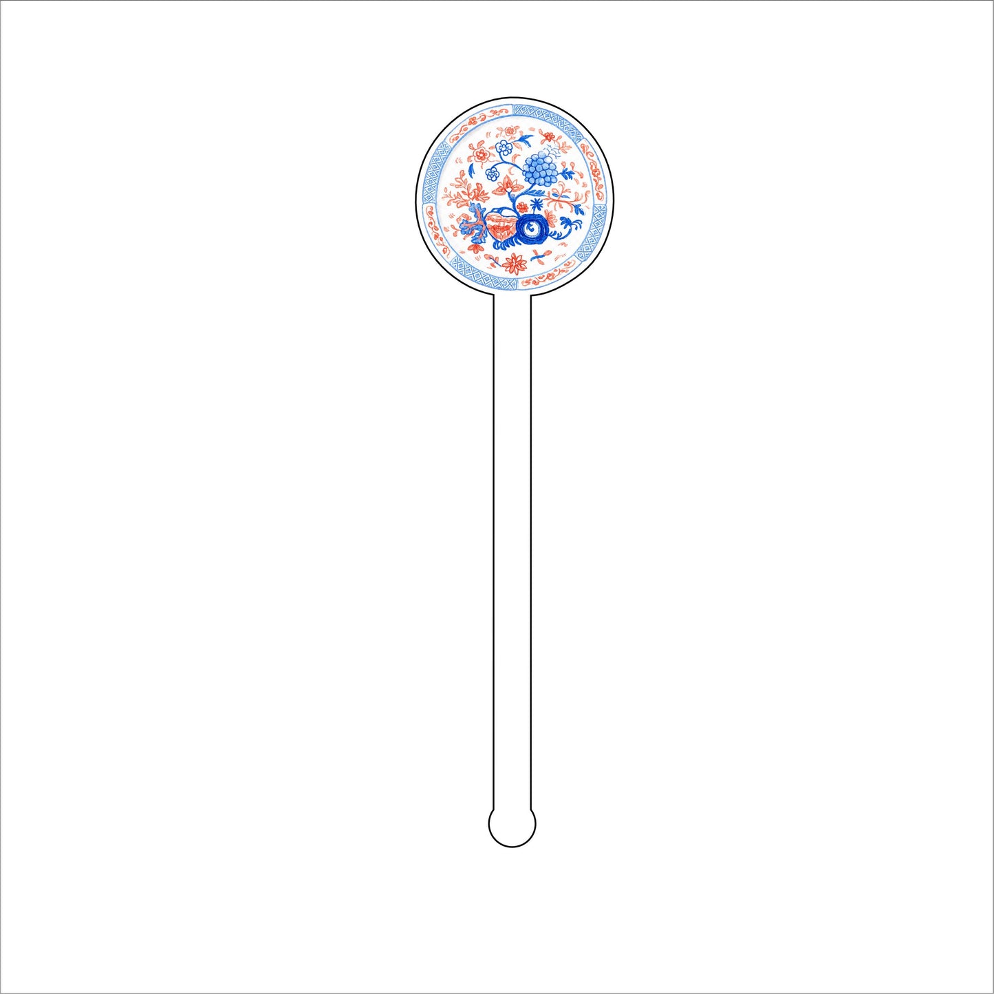 CWM-018 Blue & Orange Drink Stirrer | 0.125Acrylic Stirrer | Case of 25