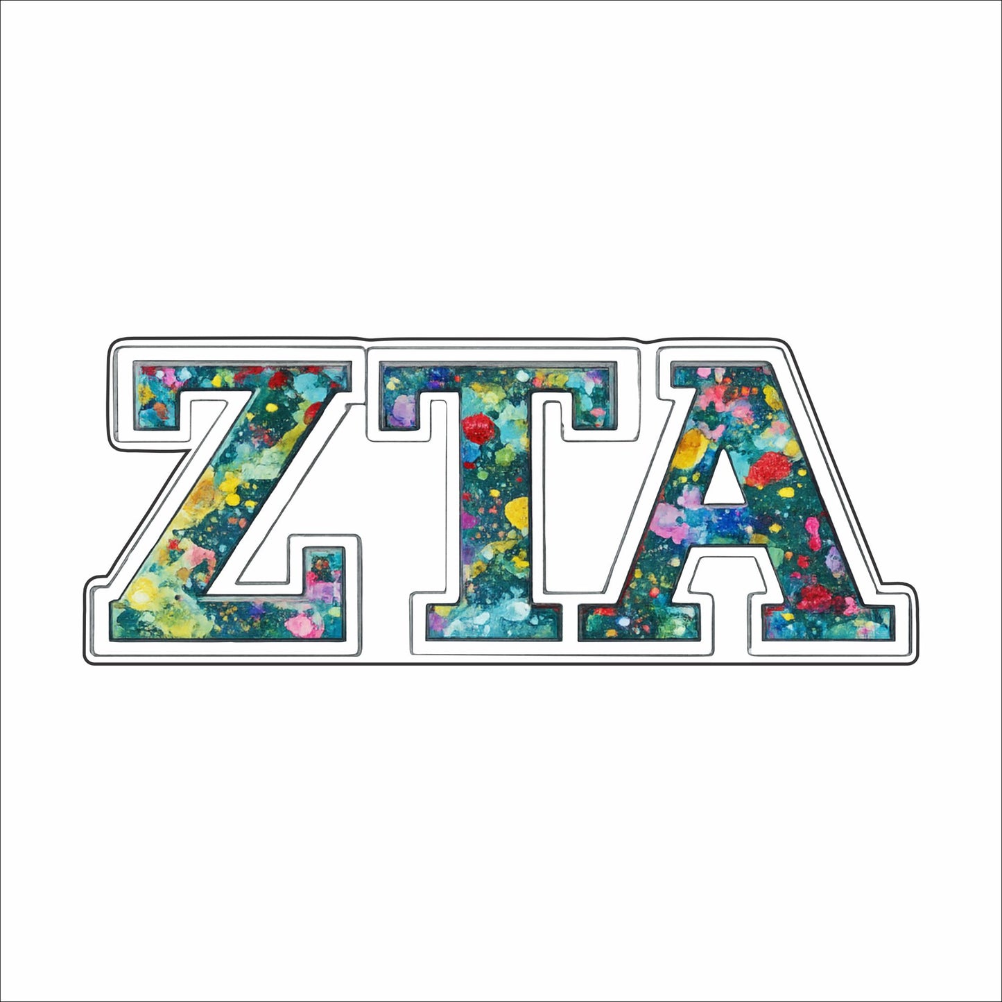 CYTA-145 Zeta Tau Alpha Mini | 0.50Acrylic Mini Contour | Case of 25