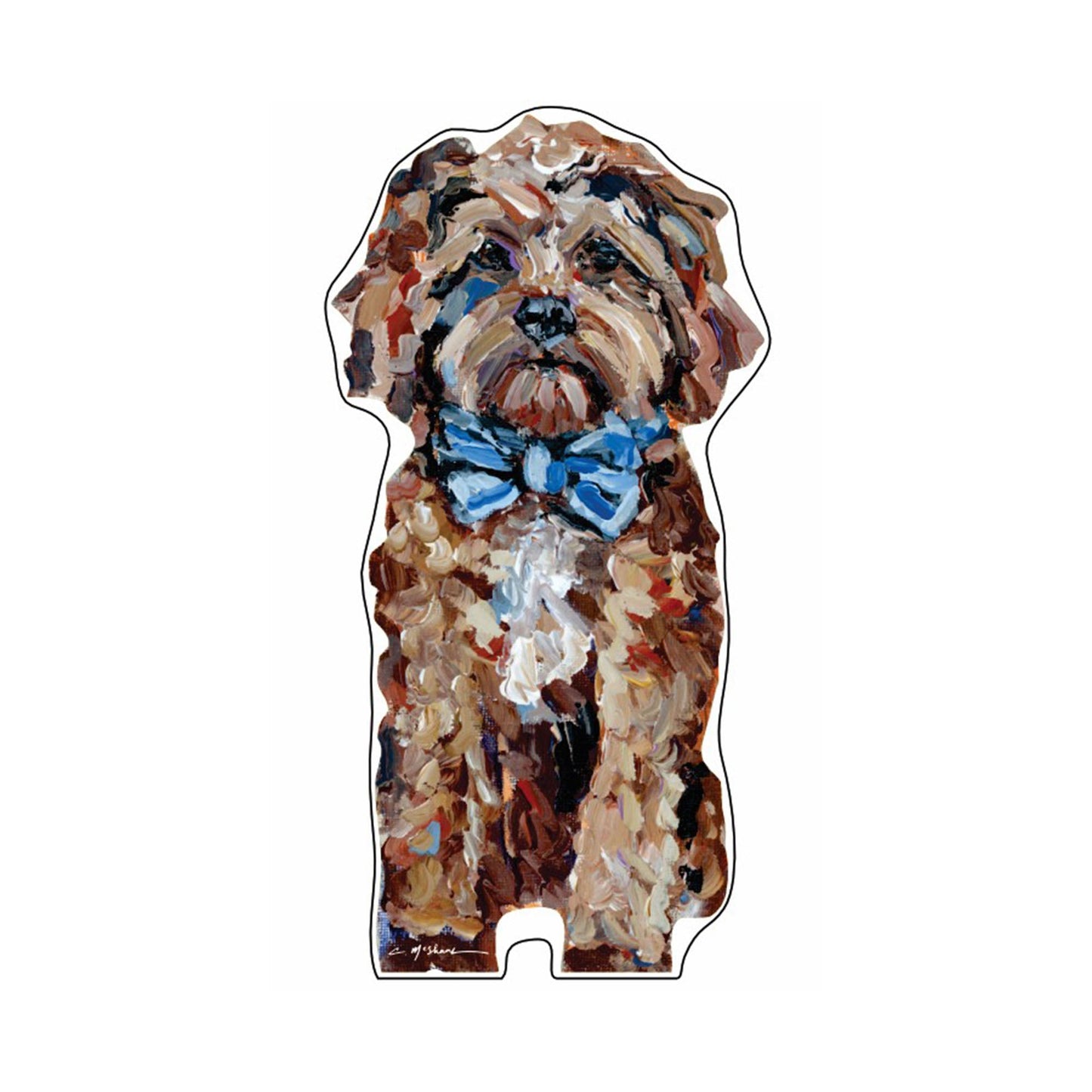 Cavapoo Red Blue Bow | 0.50in. Acrylic Mini | Case of 25