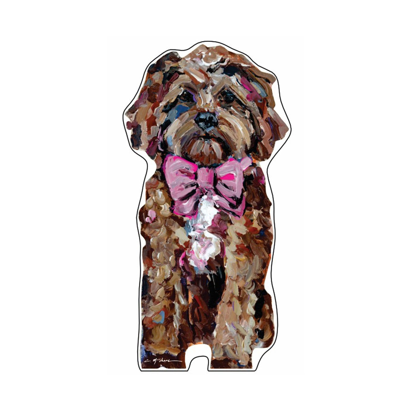 Cavapoo Red Pink Bow | 0.50in. Acrylic Mini | Case of 25