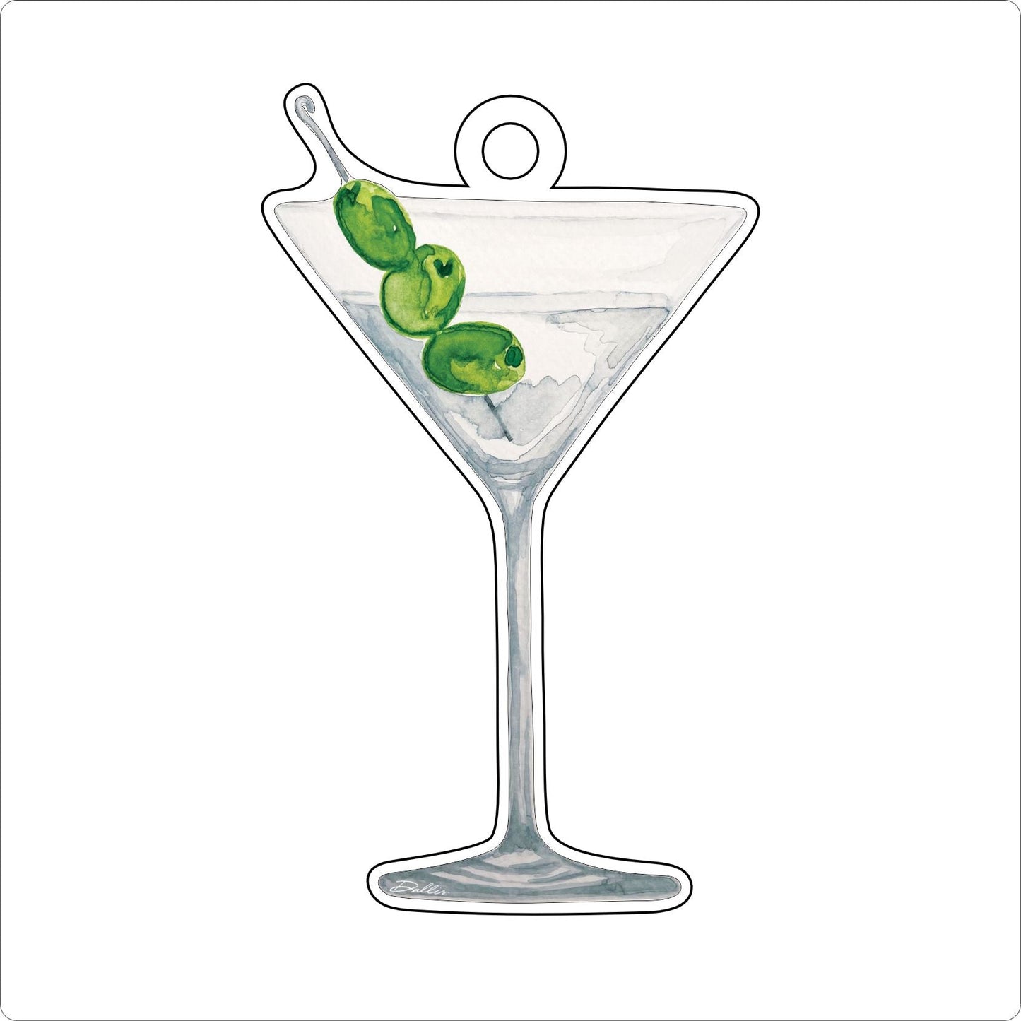 DFA-014 Dirty Martini Ornament | 0.25Acrylic Ornament |