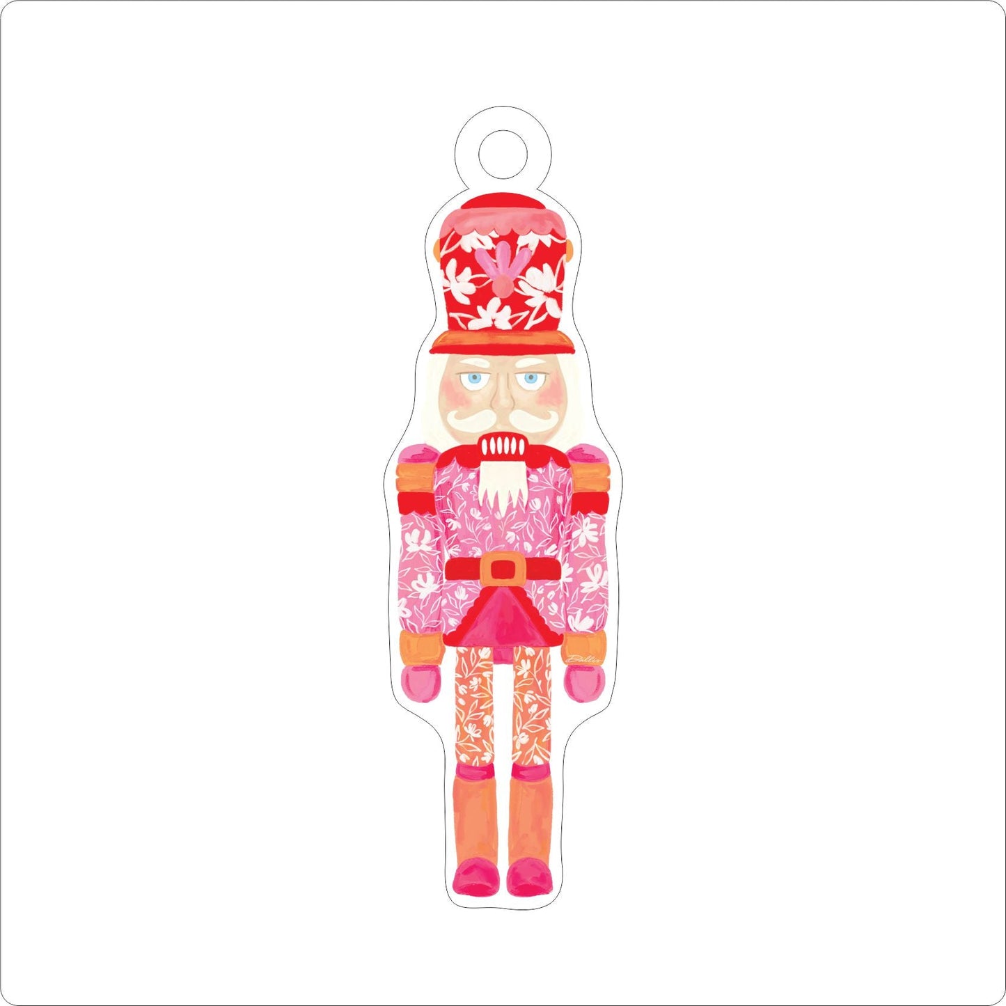 DFA-028 Pink and Red Nutcracker Ornament | 0.25Acrylic Ornament |