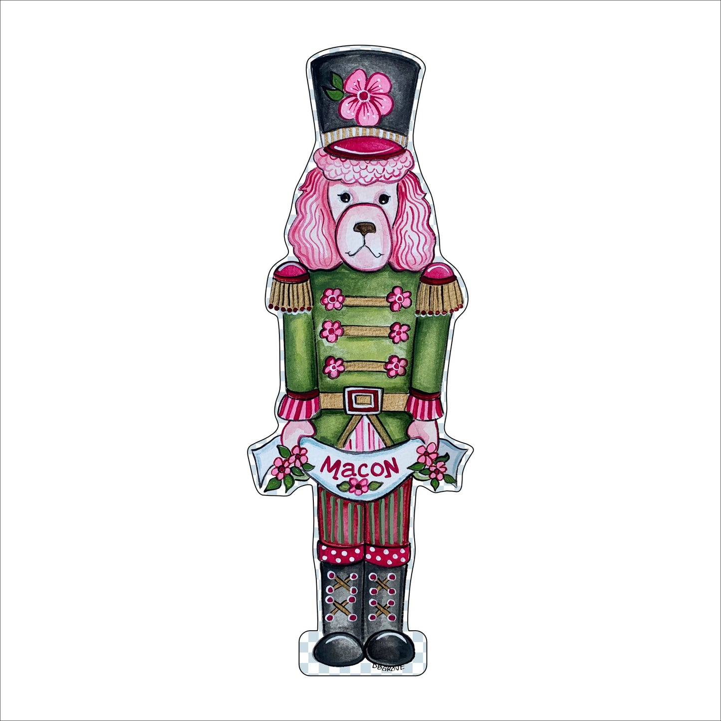 DGA-004 Pink Macon Dog Contour | 0.75in. Acrylic Cutout | Case (10+) Pack of 1