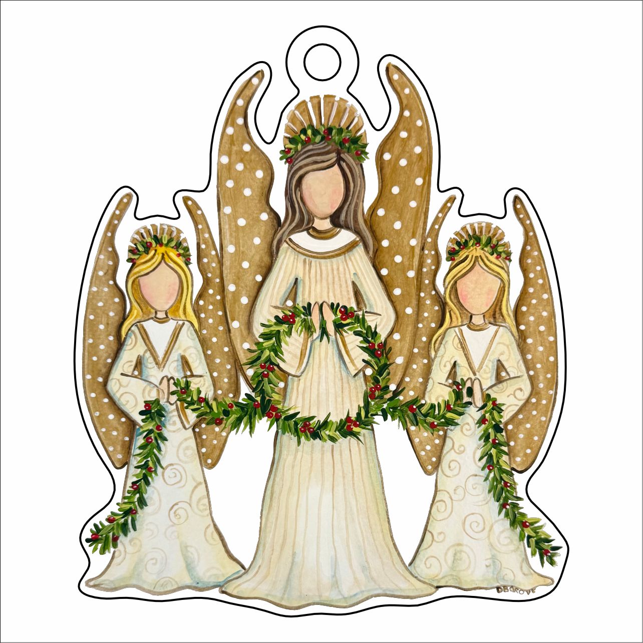 DGA-023 Angel Trio | 0.25in. Acrylic Ornament | Mix and Match (any 10+)