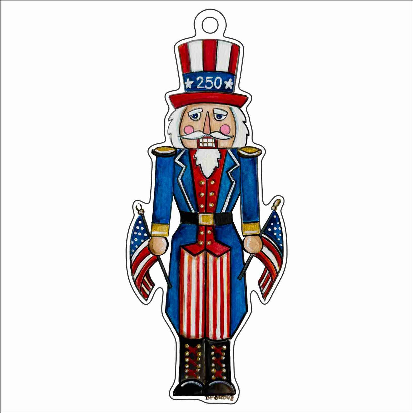 DGA-043 USA Nutcracker Ornament | 0.25Acrylic Ornament