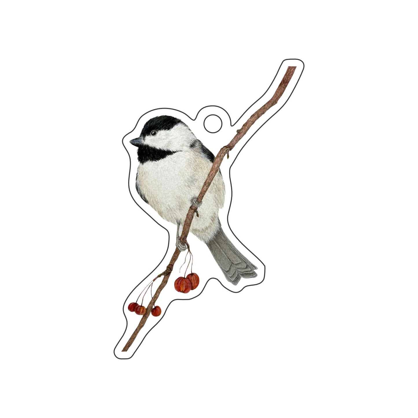 DKA-005 Winter Chickadee Ornament | 0.25Acrylic Ornament