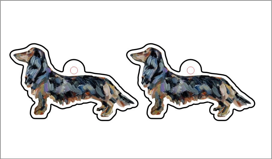 CMS-540-C10 Dachschund Black and Tan Earring | 0.125Acrylic Earrings | Set of 10