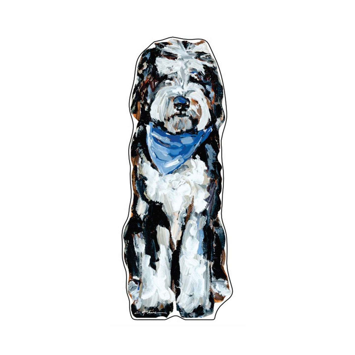 Doodle Black and White Blue Bandana | 0.75in. Acrylic Shelfie | Case of 25