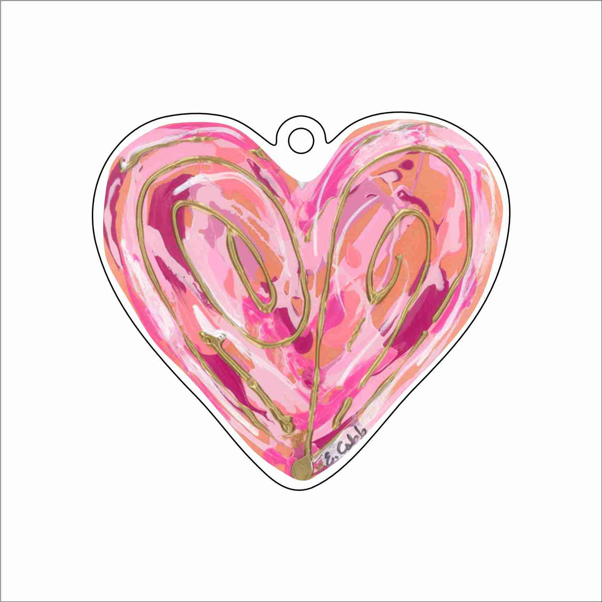 ECA-098 Baby Pink Heart Ornament | 0.25Acrylic Ornament