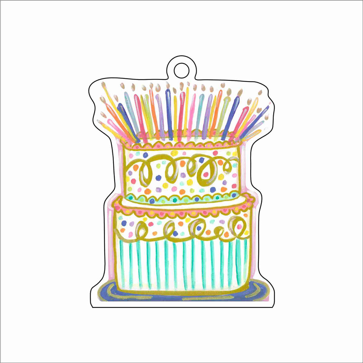 ECA-100 Celebration Cake Onrament | 0.25Acrylic Ornament
