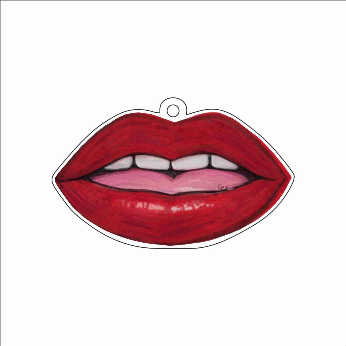 ECA-103 Red Smooches Ornament | 0.25Acrylic Ornament