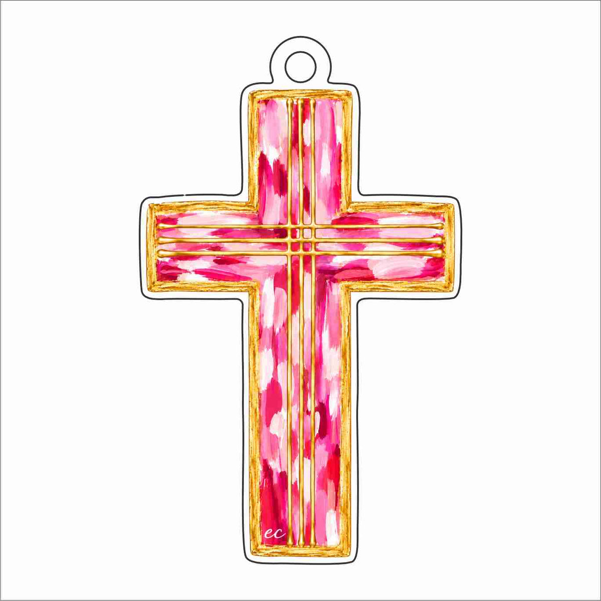 ECA-110 Cross Pink Ornament | 0.25Acrylic Ornament