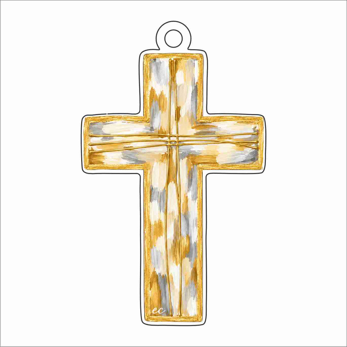 ECA-112 Cross White Ornament | 0.25Acrylic Ornament