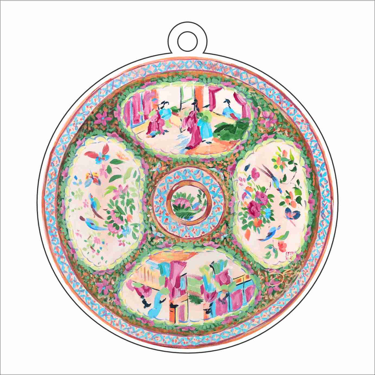 EEY-001 514 Rose Medallion Ornament | 0.25Acrylic Ornament
