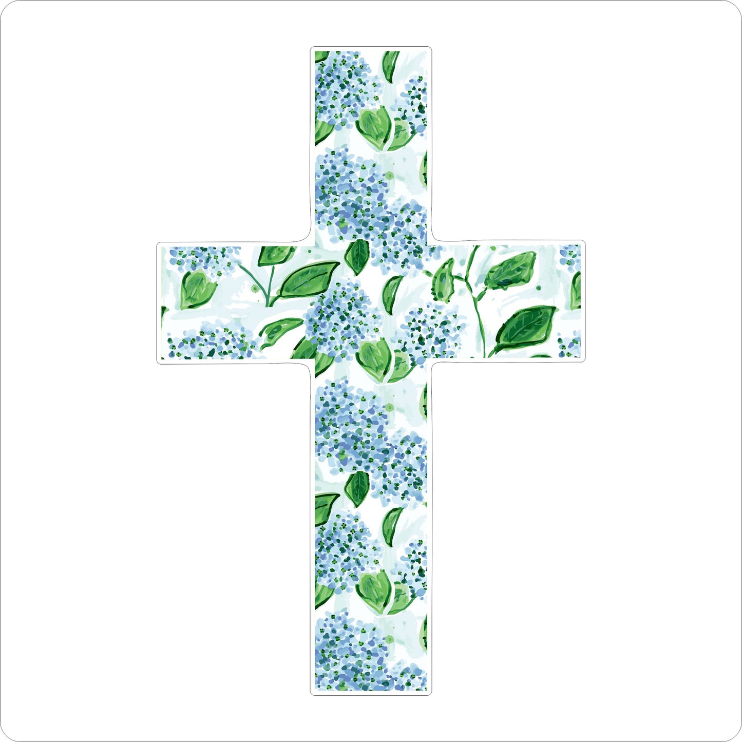 EHA-003 Hydrangeas Cross | 0.75in. Acrylic Cutout 5x7 | Single